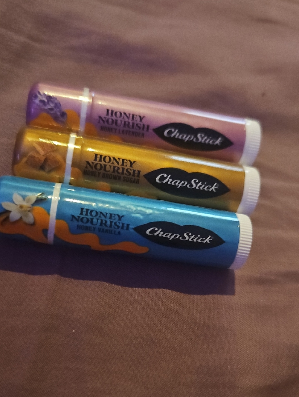 ChapStick Honey Nourish Lip Balm Trio – Lavender, Brown Sugar, Vanilla